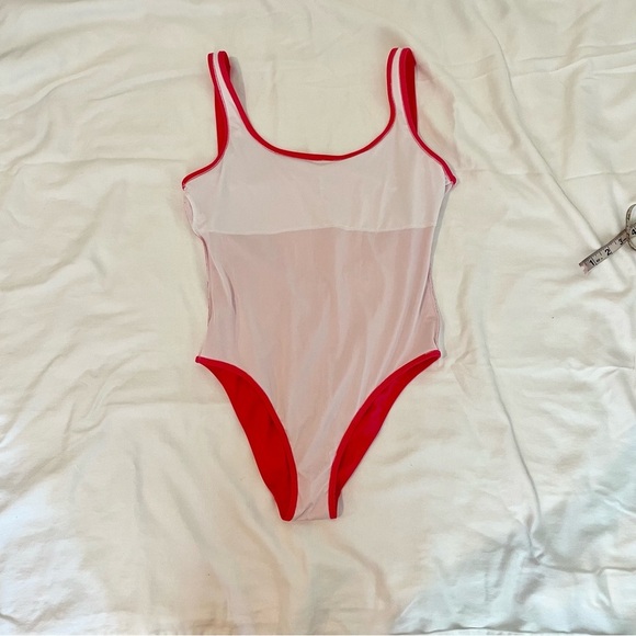 VS HOT PINK 90s Minimalist Scoop Back Solid One Piece Swimsuit - Picture 7 of 7